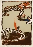 Alechinsky P.: Paintings and writings: Snake fish by Pierre Alechinsky, Lithographie couleurs, sold Feb 2012