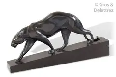 Panthère marchant by Maurice Prost, Epreuve en bronze à patine noire, sold Dec 2019