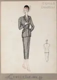 Projet de tailleur dit «?Longchamp? by Jeanne Lanvin, Gouache sur papier, sold Dec 2019