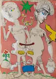 Couple by Michel Macréau, Lithographie en couleurs, sold Dec 2019