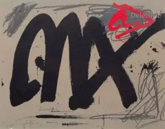 Composition by Antoni Tàpies, Lithographie en couleurs, sold Dec 2019