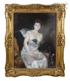 Portrait de Cécile Ney d’Elchingen by Paul-Albert Besnard, Pastel sur papier signé en bas à droite, sold Dec 2019