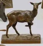 Biche by Germain Demay, Épreuve en bronze à patine brune signée sur la terrasse, sold Jun 2010