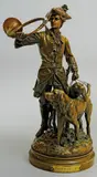 ET MOREAU, HIPPOLYTE (1832-1927) « Piqueur au relais by Prosper Lecourtier, Épreuve en bronze à patine brune signée sur la terrasse, sold Jun 2010