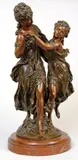 Jeunes femmes dansant by Mathurin Moreau, Épreuve en bronze à patine brun-vert, sold Jun 2010