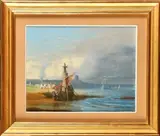 Port de pêche by Jules Achille Noël, Pastel, sold Apr 2024