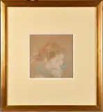 Tête de bébé by Mary Cassatt, Pastel Porte au verso le cachet de cire de la vente « collection Melle X », le, sold Apr 2024