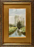 L'étang by Auguste Allongé, Aquarelle, sold Apr 2024