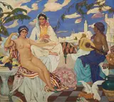 Trois femmes orientales by Joseph Reusch, Toile, sold Dec 2012