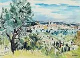 Saint Paul de Vence by Yves Brayer, Aquarelle sur papier, sold Dec 2012