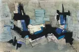 Composition by Francis Bott, 1956, Gouache sur papier, sold Dec 2012