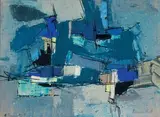 Composition by Francis Bott, 1956, Gouache sur papier, sold Dec 2012
