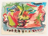 Le guerrier by Édouard Pignon, 1963, Gouache et encre sur papier, sold Dec 2012