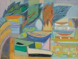 Paysage du sud by Lhote André, Pastel sur papier, sold Dec 2012