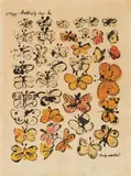 Happy Butterfly day by Andy Warhol, 1955, Aquarelle et encre sur papier, sold Dec 2012