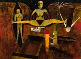 Landscape for Women - Night Birth II by Peter Aspell, 1999, oil on canvas, sold Feb 2019