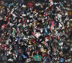 Untitled by Gordon A. Smith, 2017, acrylic and collage on canvas, sold Jan 2019