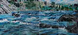 Crowsnest River (04040/04041/04042/04043) by Edward William Godwin, 1979, oil on canvas quadriptych, sold Jul 2019