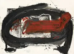 Oval by Antoni Tàpies, 1986, Farbaquatinta, Harz und Carborundum auf Guarro-Velin, sold Dec 2012