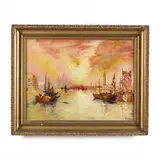 The Grand Canal at Sunset by S. A. Loftus, Oil on canvas, sold Oct 2022