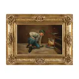 Bird Fancier by D. Falanga, Oil on canvas (lined), sold Oct 2022