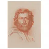 Portrait of a Man by D. Jeffrey Mims, Sanguine and colored chalks on toned paper, sold Oct 2022