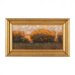 Cottonwoods in Evening Light by David Ballew, Oil on linen laid on Masonite, sold Oct 2022