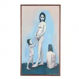 Mother & Children by Robert Broderson, Oil on canvas, sold Oct 2022