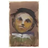 Boy with Book by Robert Broderson, Watercolor, sold Oct 2022