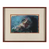 Untitled (head) by Robert Broderson, Oil on paper, sold Oct 2022