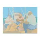 Mending Nets: Sunny Day by Claude Howell, Serigraph in colors, sold Oct 2022