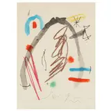 Untitled" from Quelques Fleurs pour des Amis (Some Flowers for Friends) by Joan Miró, Lithograph and facsimile on paper, sold Oct 2022