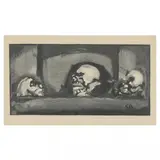 Untitled (Three Skulls) by Georges Rouault, Wood engraving, sold Oct 2022