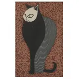 Cat by Kiyoshi Saitō, Woodblock print in colors, sold Oct 2022
