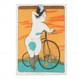 Victorian Invention - Bicycle by Mayumi Oda, Tusche and glue silkscreen, sold Oct 2022