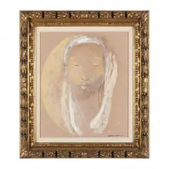 Head of a Woman by Bernard sejourne, Oil on Masonite, sold Oct 2022