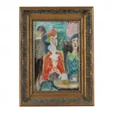 Cafe Scene by Jacques Chapiro, Oil on canvas, sold Oct 2022