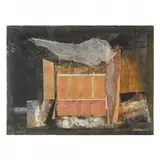 Anasazi IV by Chris Ranes, Mixed media with collage on paper, sold Oct 2022