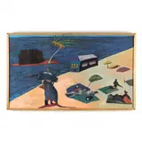 Hammerhead Beach by Scott Miller, Mixed media on paper, sold Oct 2022