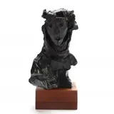 Woman with Violin by David Aronson, Patinated cast bronze, sold Oct 2022