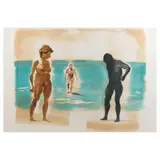 Beach Scene: Beach (1989) by Eric Fischl, Etching and aquatint in colors, sold Oct 2022