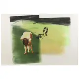 Beach Scene: Dog (1989) by Eric Fischl, Etching and aquatint in colors, sold Oct 2022