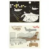 Night Landing and Hangars (Two Works) by Julian Trevelyan, Etching and aquatint in colors, sold Oct 2022