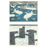 Airport and Heathrow (Two Works) by Julian Trevelyan, Etching and aquatint in colors, sold Oct 2022