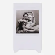 Jean Cocteau with actress Ricki Soma and dancer Leo Coleman by Philippe Halsman, unique Polaroid Type 52 Polapan print, sold Aug 2025
