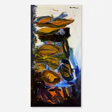 Severed Leaves by Ralph Rosenborg, 1965, oil on linen, sold Aug 2025