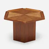 Occasional table from the Chun Residence by Buff & Hensman, c. 1975, walnut, sold Jul 2022