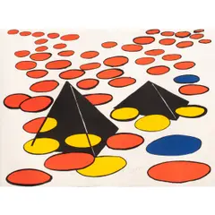Black Pyramid by Alexander Calder, 1974, lithograph in colors, sold Sep 2025