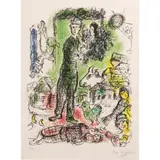 Le Grand Paysan by Marc Chagall, 1968, lithograph in colors, sold Sep 2025