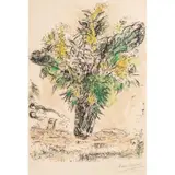 Les Mimosas by Marc Chagall, 1968, lithograph in colors, sold Sep 2025